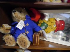 Steiff limited edition Paddington Bear 1989 of 5000, and a Paddington Bear mirror