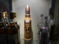 Bottle of military 50 vodka 500ml in novelty bullet shaped bottle