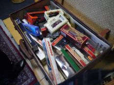 Case containing a group of boxed model vehicles including Models of Yesteryear etc