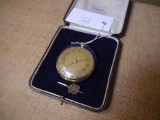 Edwardian 18ct gold open face pocket watch, the engine turned gilt face with Roman numerals, the