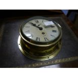 J.W. Searby & Co., Lowestoft, a brass-cased ship's clock, by Sestrel, with subsidiary dial and