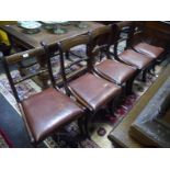 Set of six Regency parcel-gilt mahogany rope twist dining chairs, comprising five side chairs and