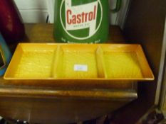 A vintage Carltonware hors doeuvre dish, glazed in orange/yellow
