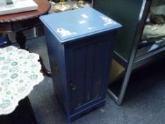 A decoupage and painted pine bedside cupboard