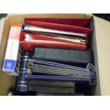 A box of empty binders and stock books (33)