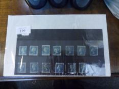 A stock card of GB tuppeny blue stamps (approximately 14)