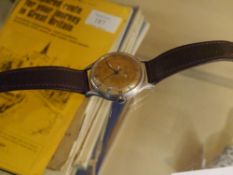 A 1940's gentleman's Jaeger le Coultre automatic wristwatch, the dial with Arabic numerals,