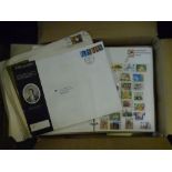 A box containing a quantity of albums of world stamps mixed covers etc (20)