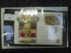 A football cover signed by Bobby Charlton (1)