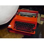 Ettore Sottsass (1917-2007) for Olivetti, a Valentine portable typewriter, in red, with original