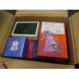 A box with a few albums and duplictated GB stamps in small boxes (35)