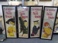 After Daniel de Losques (1888-1915), four posters "La Revue des Folies Bergeres", "Marnac", " Jaxons