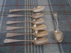A set of five Victorian Scottish silver teaspoons, J. Muirhead & Sons, Glasgow 1873, with bright cut