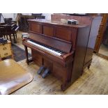 A John Broadwood & Sons mahogany cased player piano (pianola), c. 1900, the iron frame case with