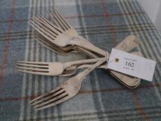 A group of 19th century Scottish Provincial forks, Aberdeen marks, comprising: a set of five table