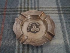 "The Scottish Western Motor Club", a presentation silver ashtray, Birmingham 1923