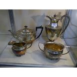 A George V silver three piece tea service, James Dixon & Son, Sheffield 1922, in the Georgian taste,