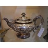 A William IV Scottish silver teapot, James & Walter Marshall (Adam Elder), Edinburgh 1830, in the