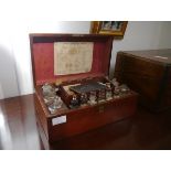 A late 19th century mahogany cased family medicine chest, bearing paper label for Duncan,