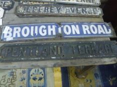 A pair of Edinburgh street signs, Broughton Road and Pentland Terrace (2)