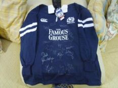 A Scottish Rugby Union home shirt, signed