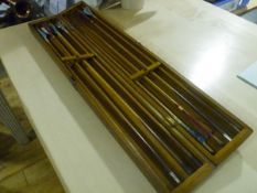 A 19th century set of eight target arrows, various makers including Fergie and Muir, also bearing