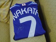 A Japan Hidetoshi Nakata National Team home shirt, signed