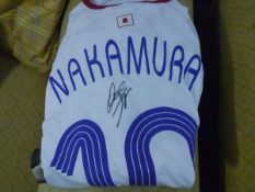 A Japan Shunsuke Nakamura National Team away football shirt, signed