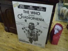 "The Who Perform Quadrophenia", a black and white poster for 1996 concert dates, together with a