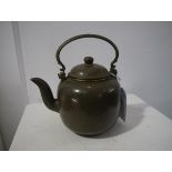 A Yixing teapot, probably for the Thai market, with polished "tea dust" glaze, gilt metal handle and