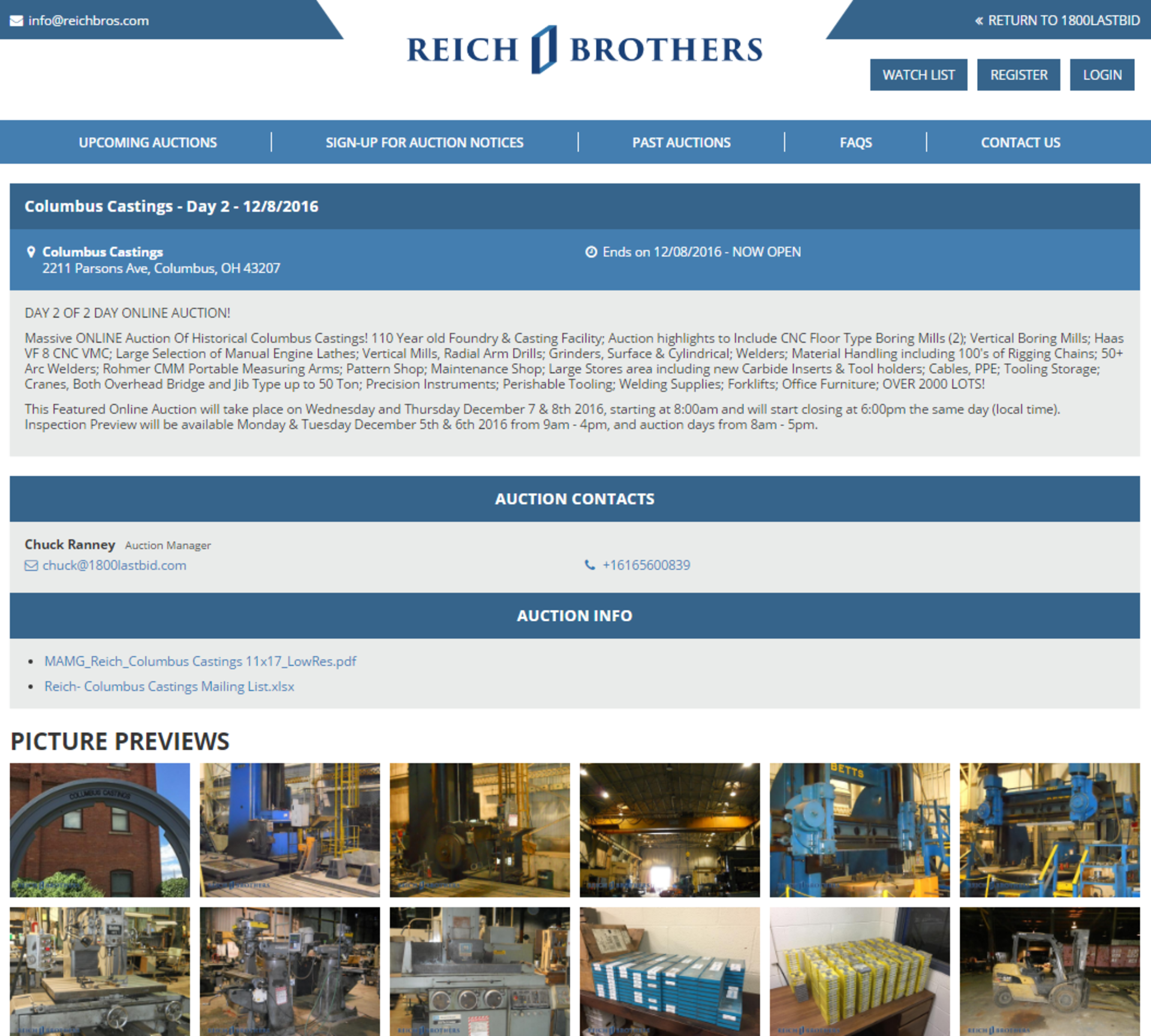 ***** THIS AUCTION IS BEING CONDUCTED ON THE REICH BROTHERS' WEBSITE ***** - Image 3 of 3
