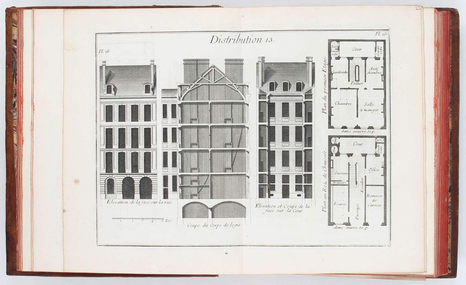 (Briseux, C. E.). Architecture moderne ou art de bien batir. Text- u. Tafelband in 2 Bdn. Paris, - Image 2 of 6