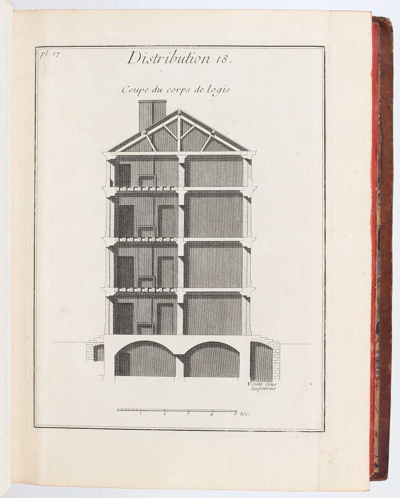 (Briseux, C. E.). Architecture moderne ou art de bien batir. Text- u. Tafelband in 2 Bdn. Paris, - Image 3 of 6