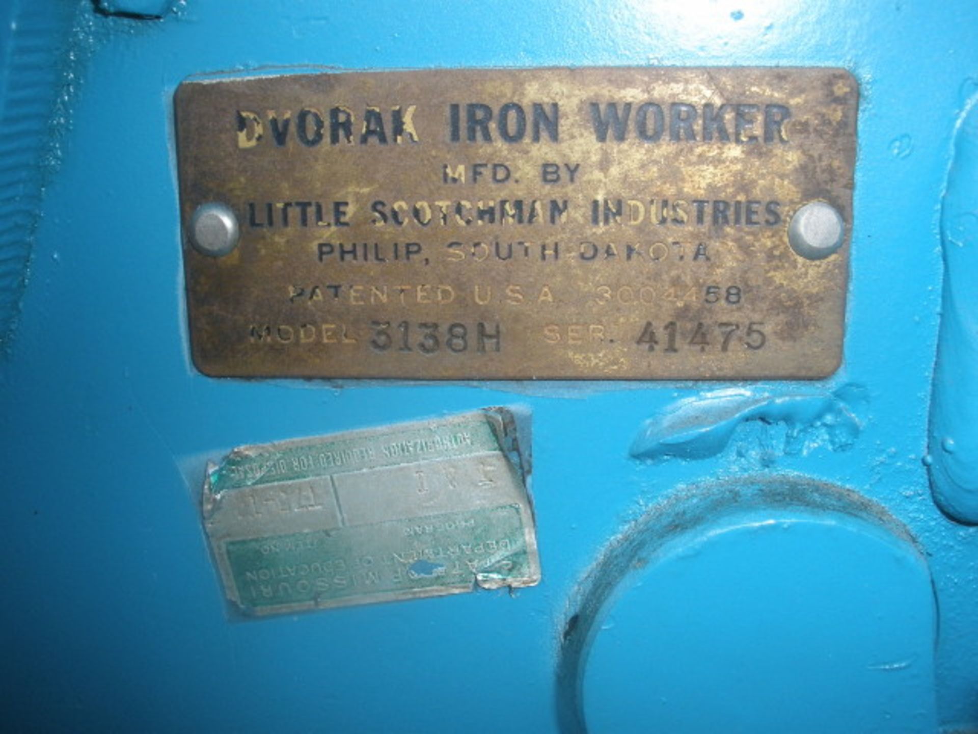 Dvorak Hydraulic IronWorker Model 3138H - Image 6 of 6