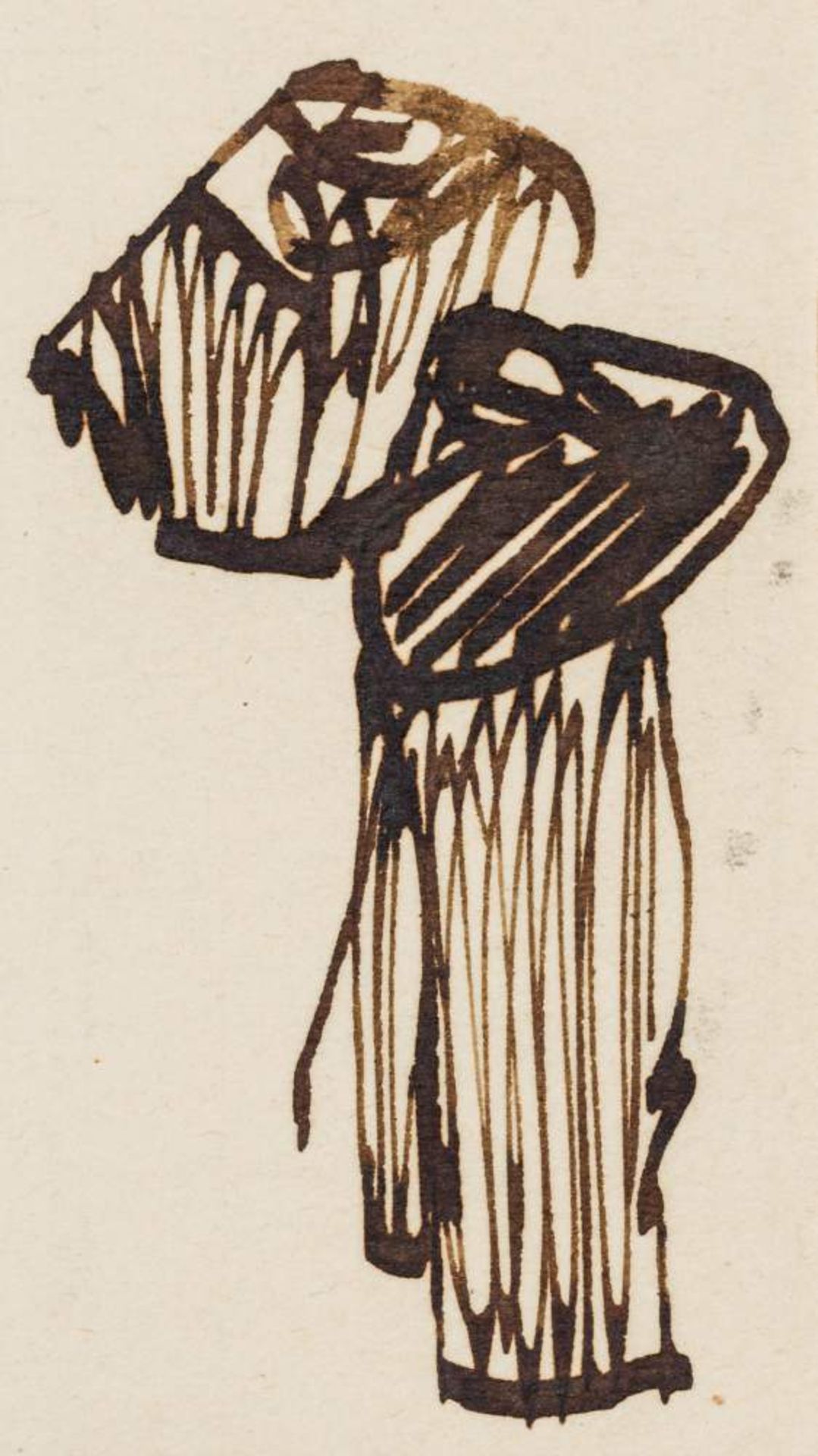 Egon Schiele (Tulln 1890 - 1918 Wien)  (ohne Titel)  Feder/Tusche auf Papier 10,2 x 3,2 cm 1913