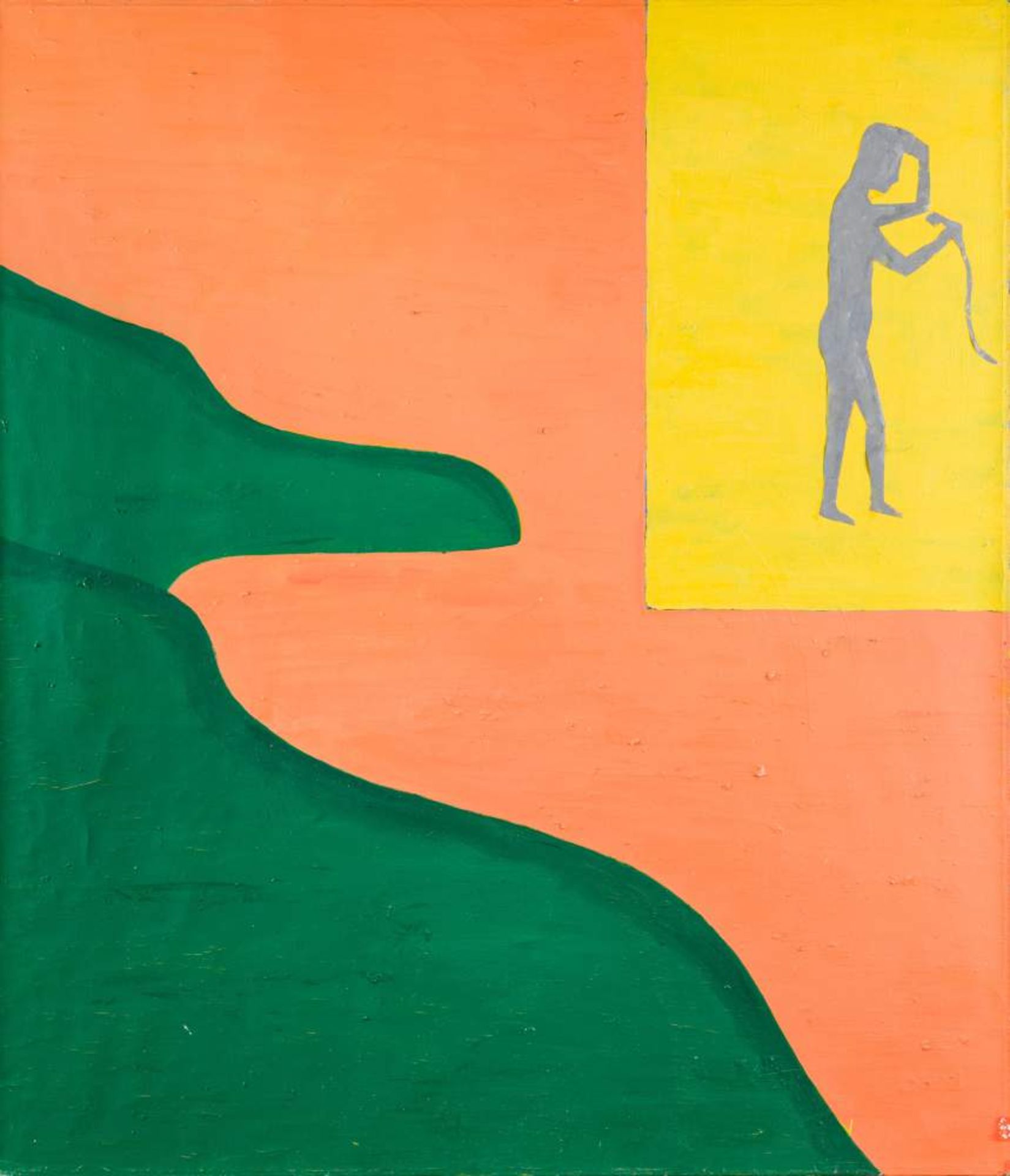 Hubert Schmalix * (Graz 1952 geb.)  (ohne Titel)  Öl auf Leinwand 150,5 x 130 cm 1986 rückseitig