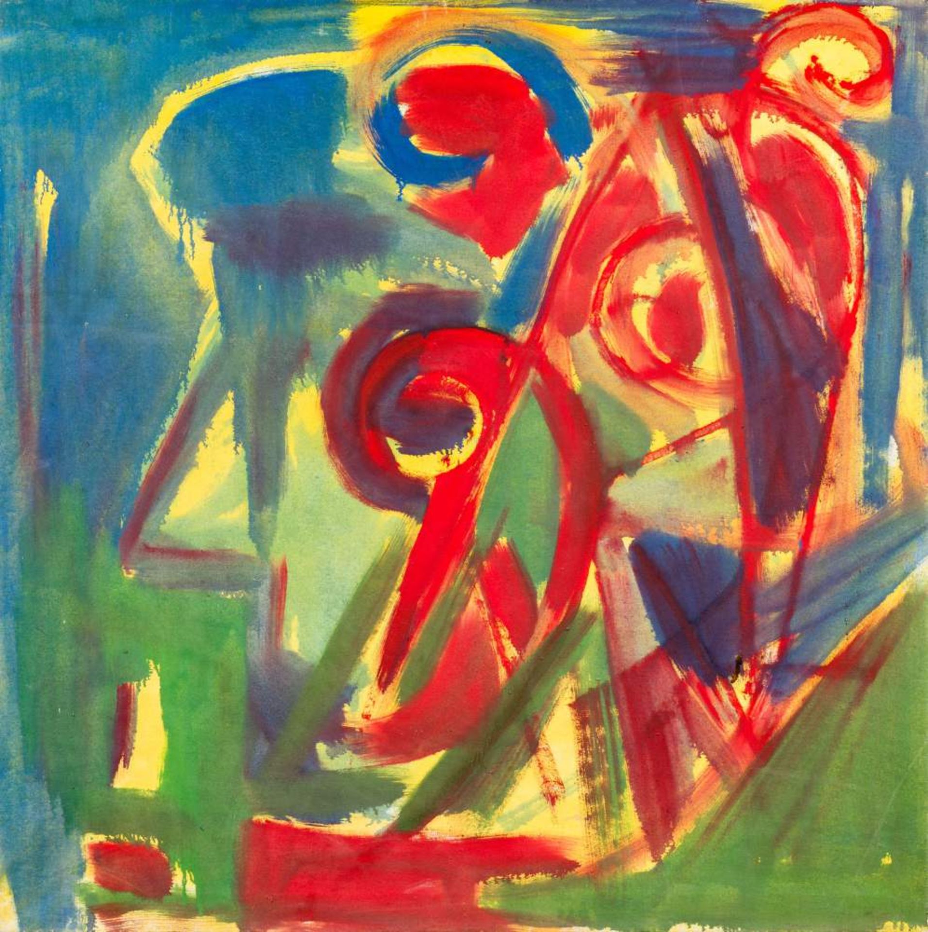 Hubert Schmalix (Graz 1952 geb.)  Kopf Öl auf Leinwand 100 x 100 cm 1981/82 rückseitig zwei Mal
