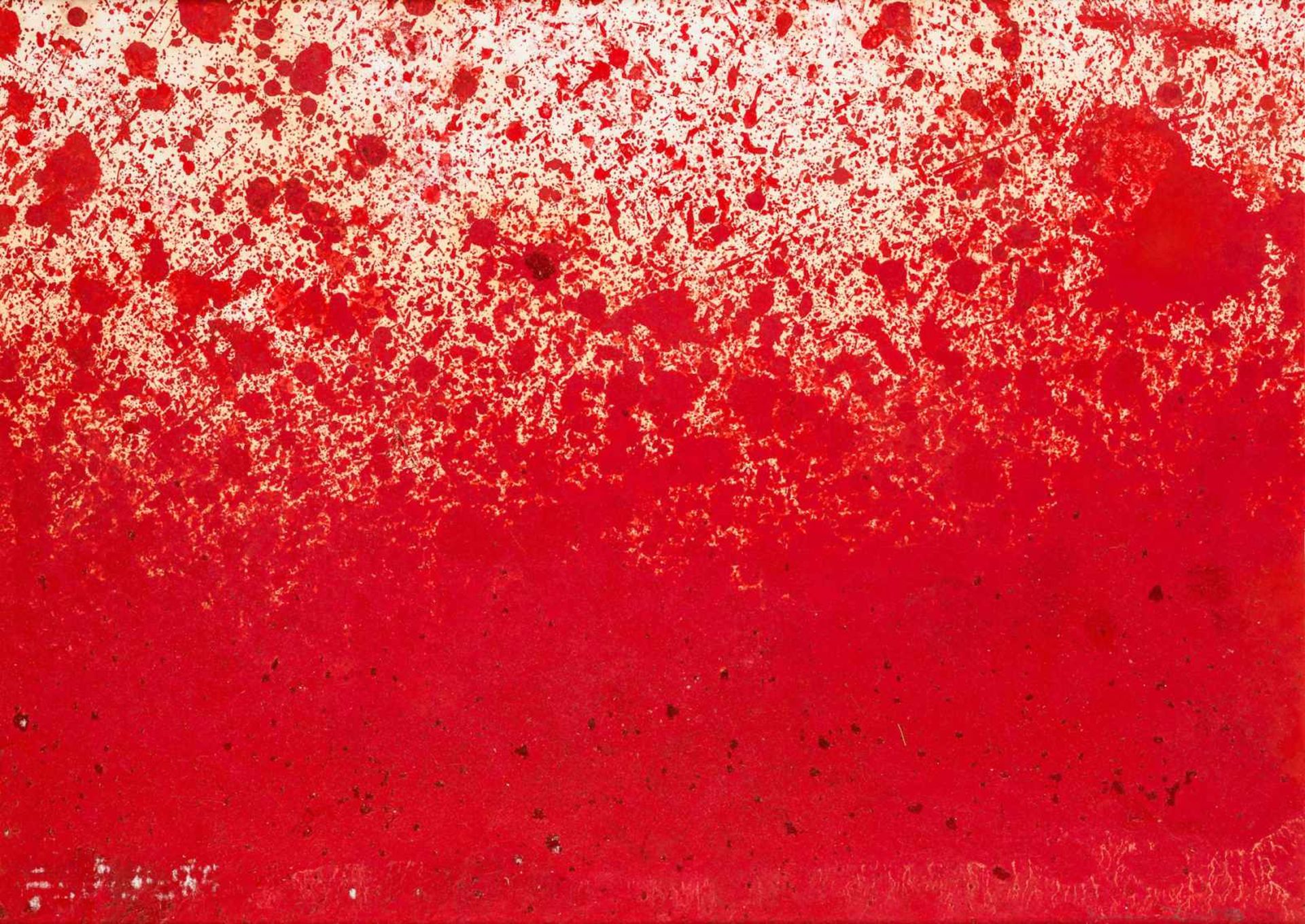 Hermann Nitsch (Wien 1938 geb.) Ohne Titel Mischtechnik auf Papier auf Leinwand 50,5 x 70 cm 1986