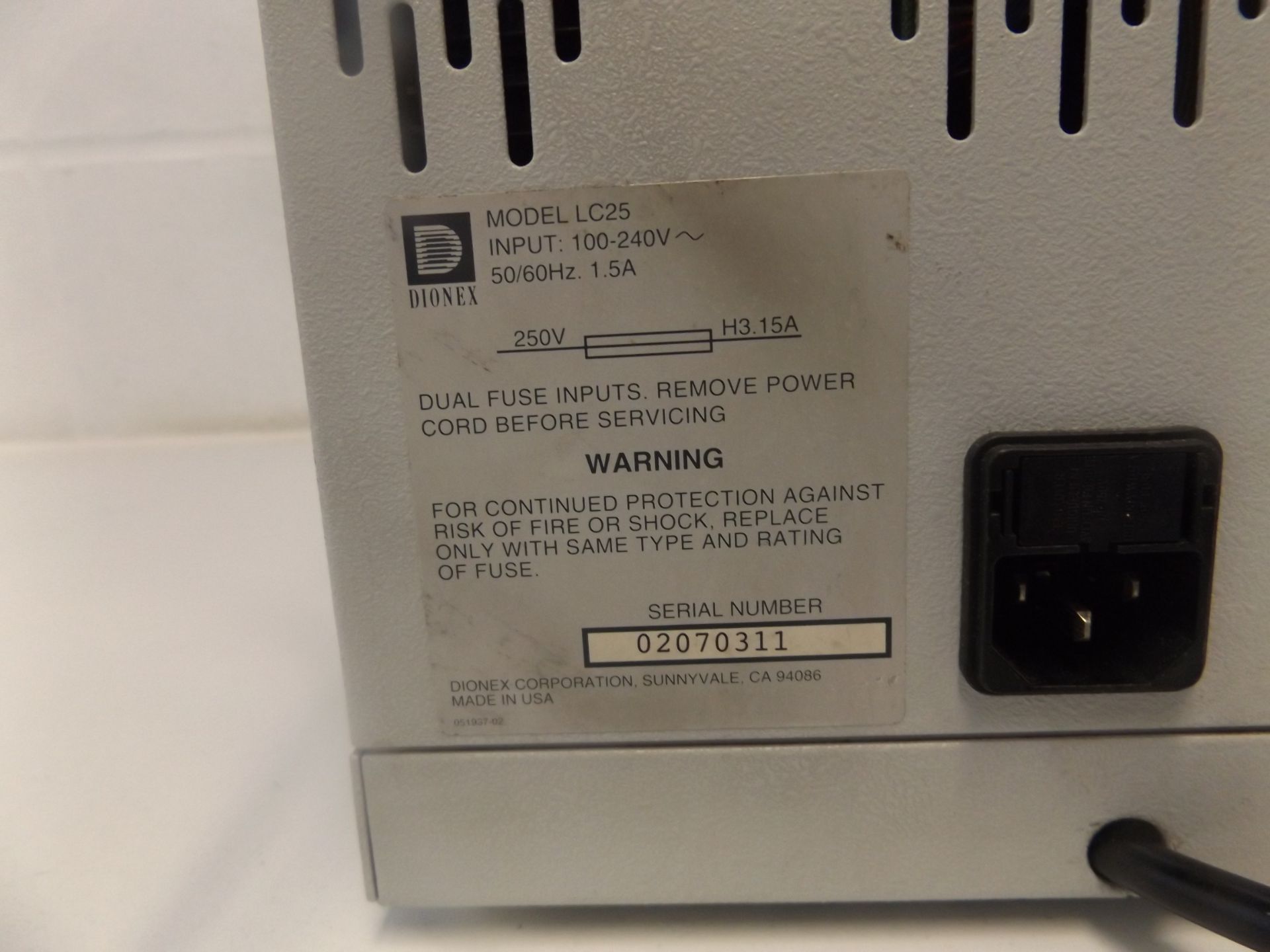 Dionex LC25 Chromatography Oven - Image 4 of 4