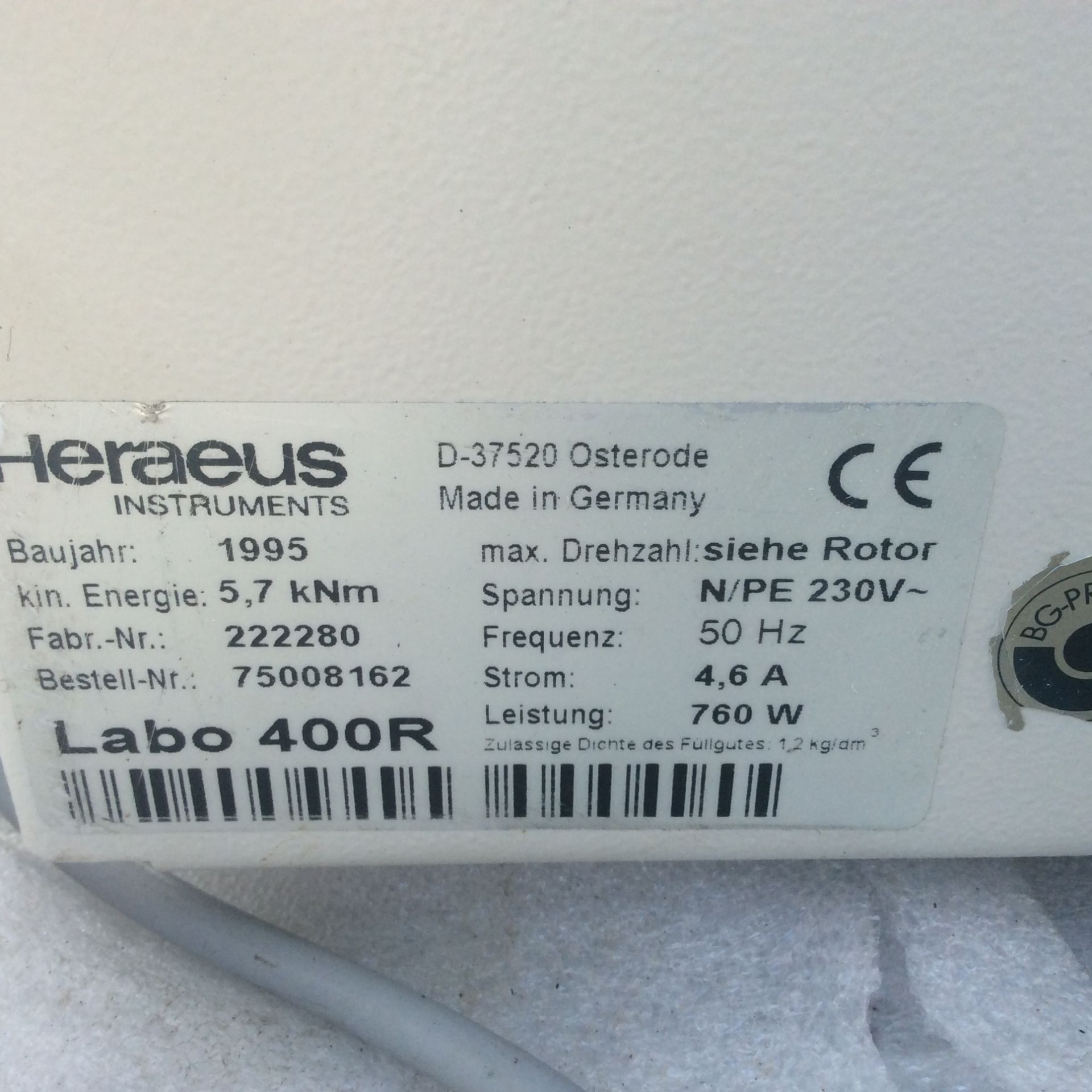 Hereaus Labofuge 400R Centrifuge - Image 4 of 4