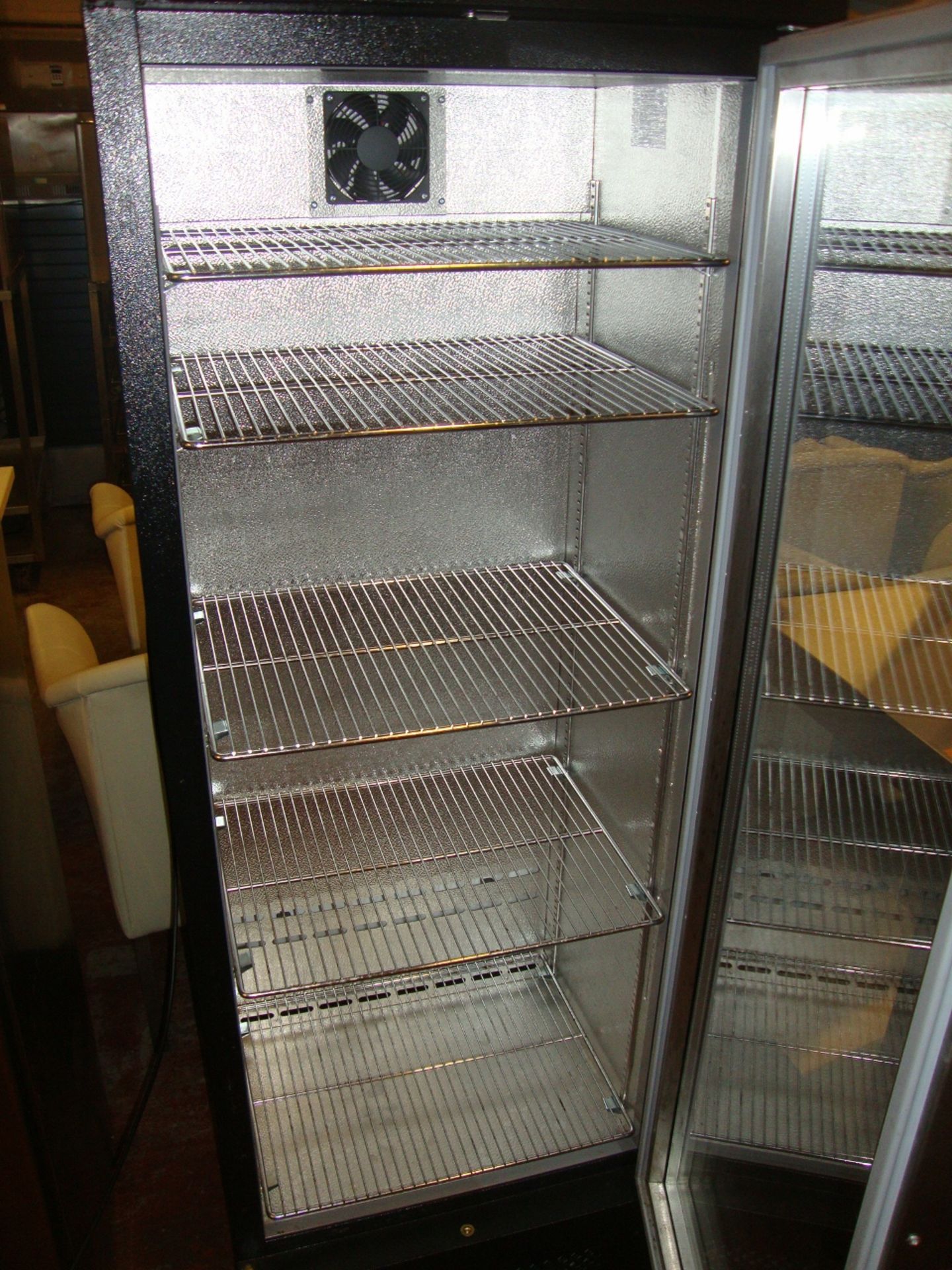 Osborne model 265E tall clear fronted fridge, with stainless steel/glass door & black cabinet - Image 3 of 6