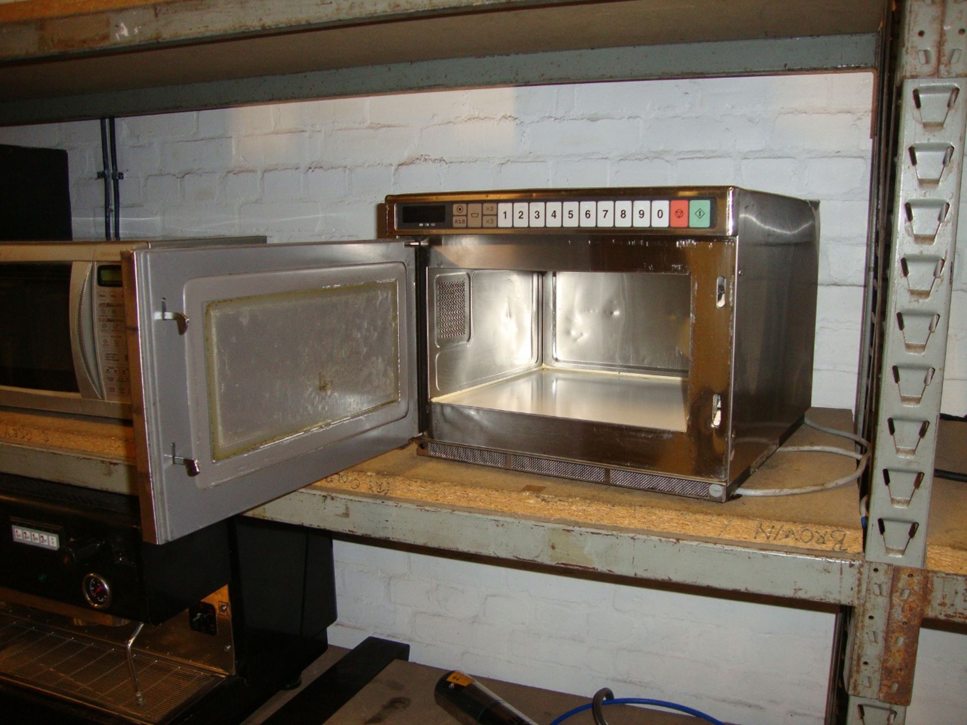Panasonic stainless steel commercial microwave, model NE-1856 - Image 3 of 3