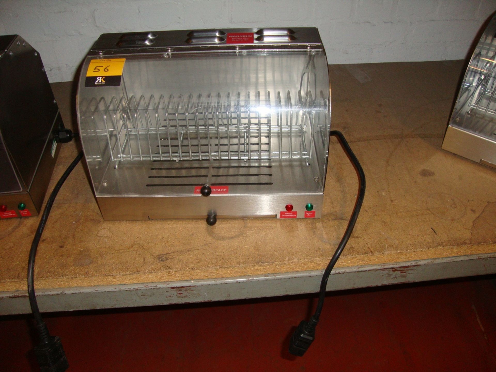 Café Bar stainless steel model TW1 toast warming/display unit including hinged clear lid and