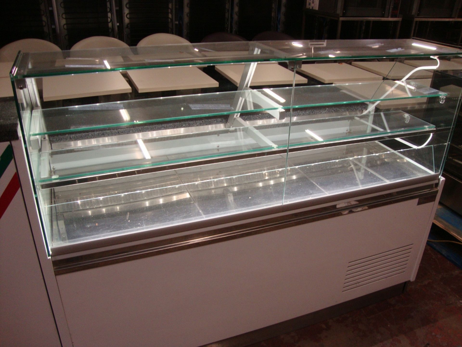 2014 large refrigerated counter.  The largest section consists of a glass fronted internally shelved - Image 16 of 18