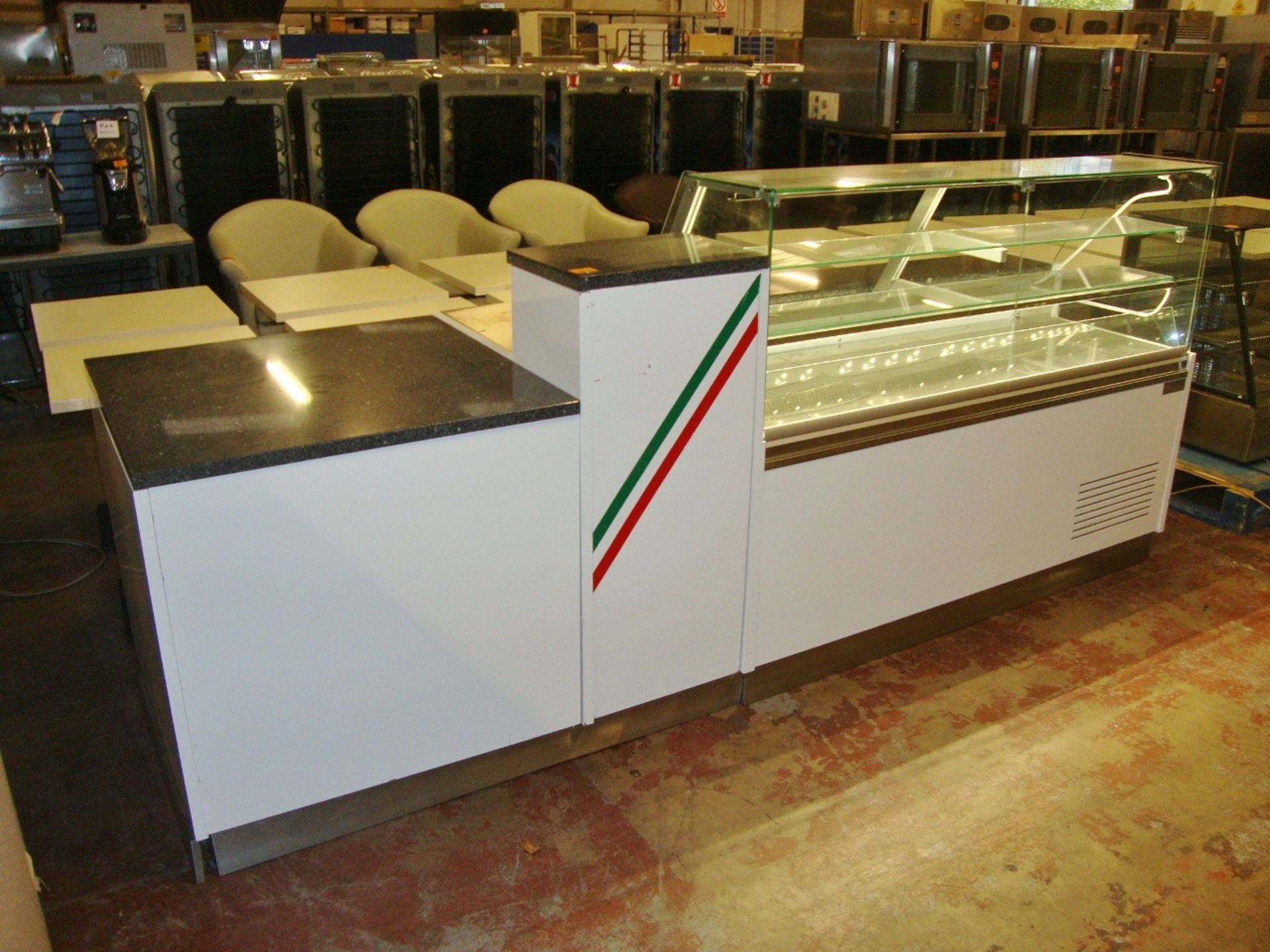 2014 large refrigerated counter.  The largest section consists of a glass fronted internally shelved - Image 2 of 18