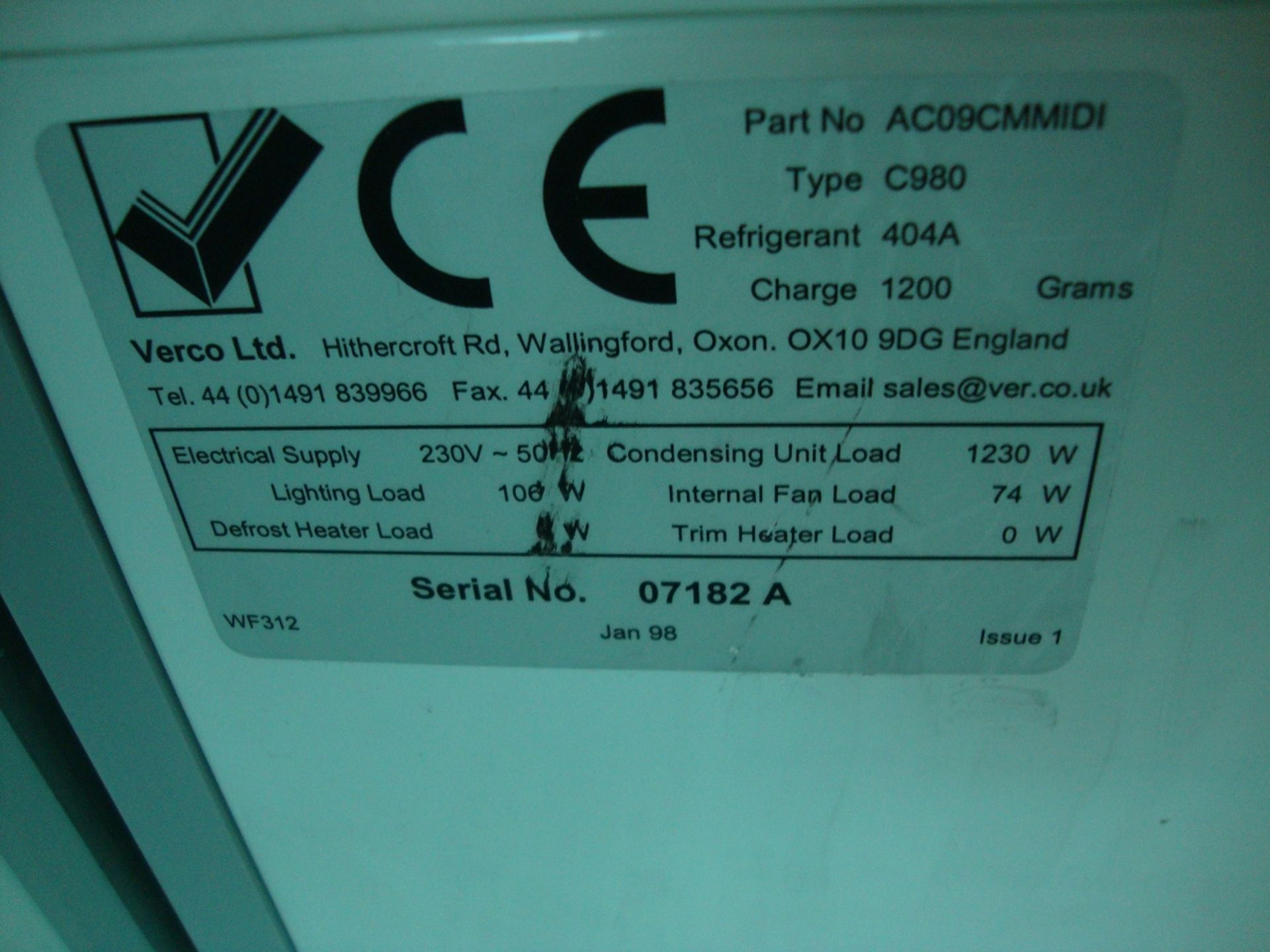 Verco type C980 open front display chiller/fridge - Image 5 of 5