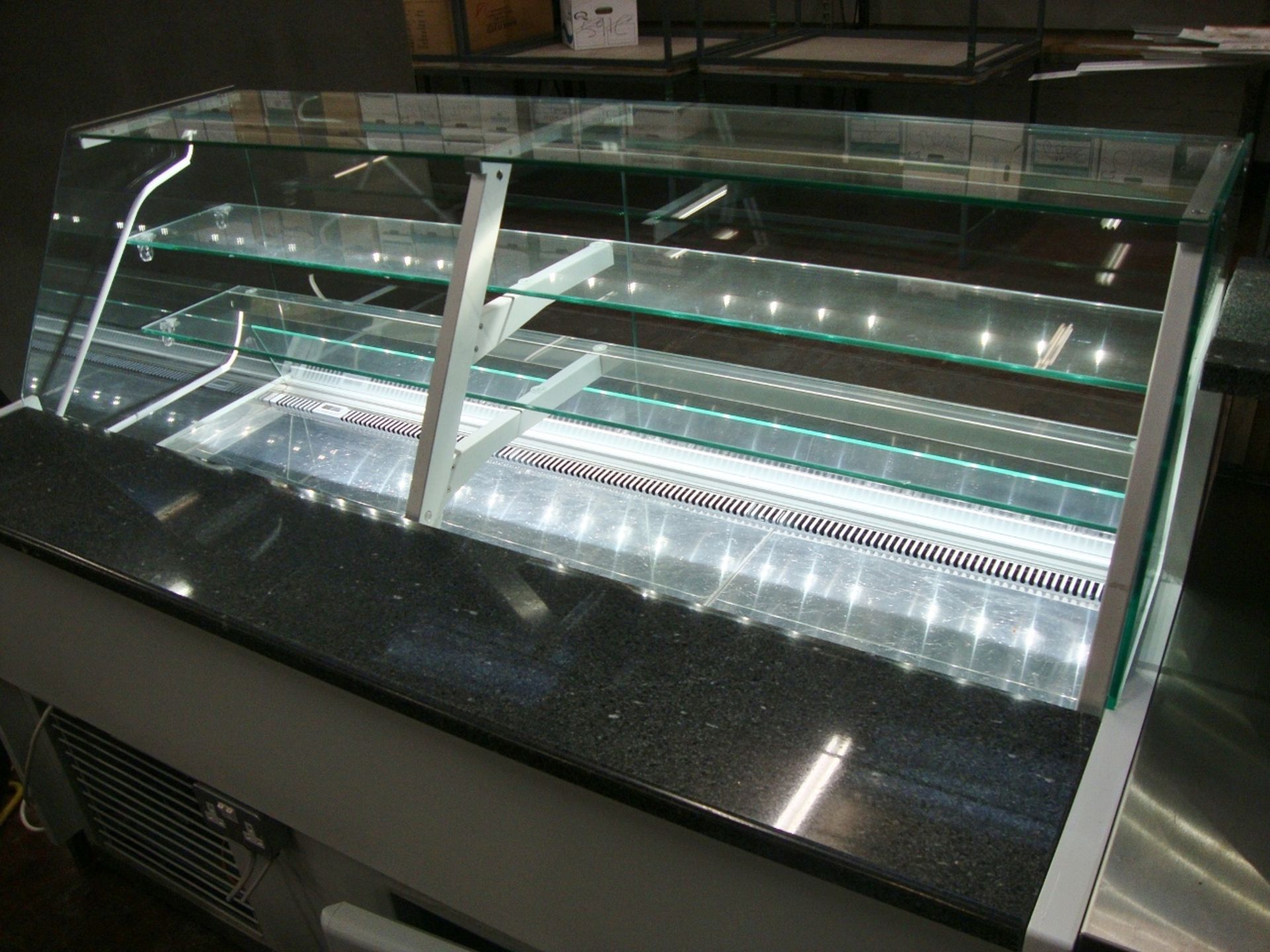 2014 large refrigerated counter.  The largest section consists of a glass fronted internally shelved - Image 6 of 18