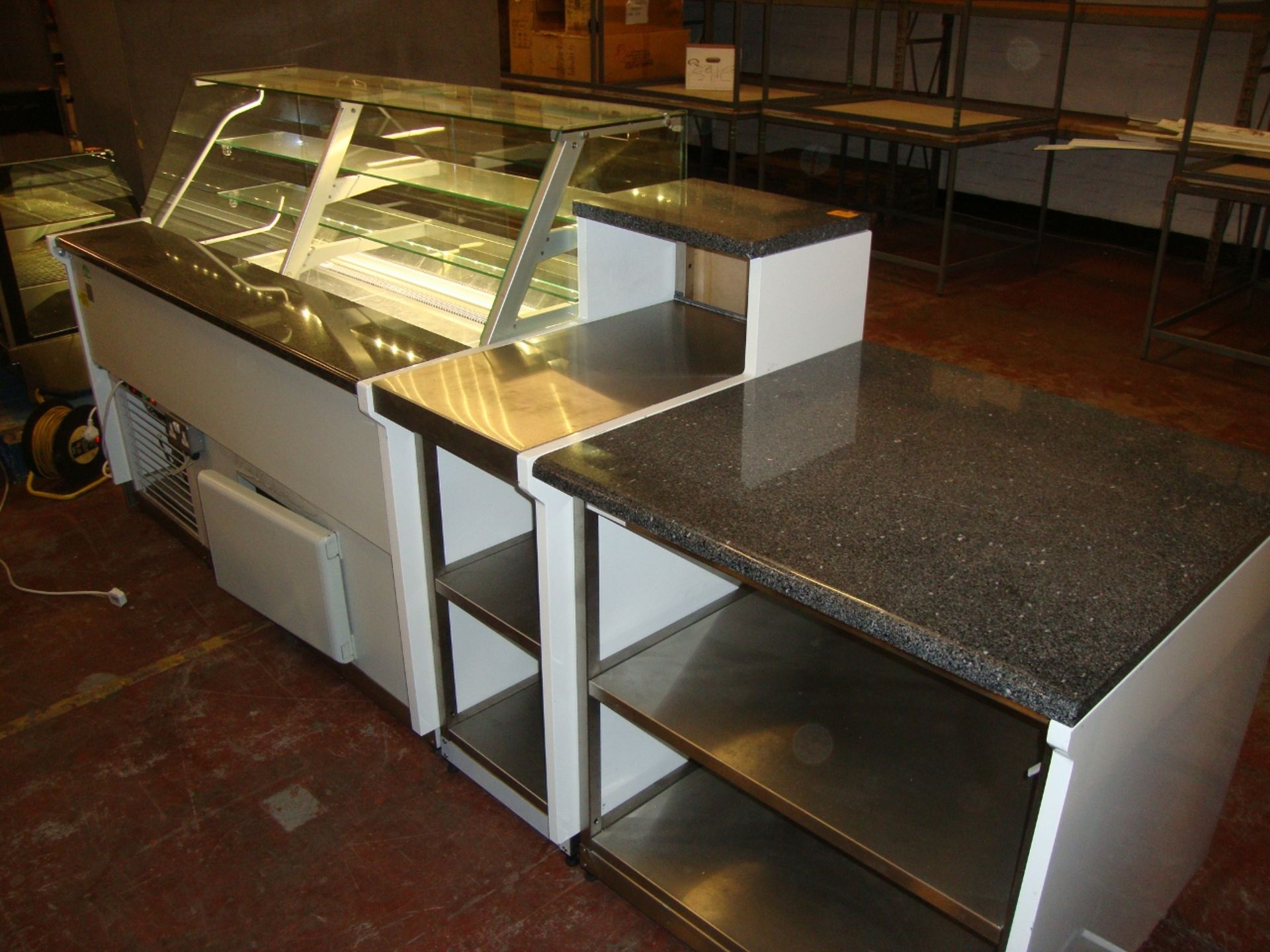 2014 large refrigerated counter.  The largest section consists of a glass fronted internally shelved - Image 3 of 18