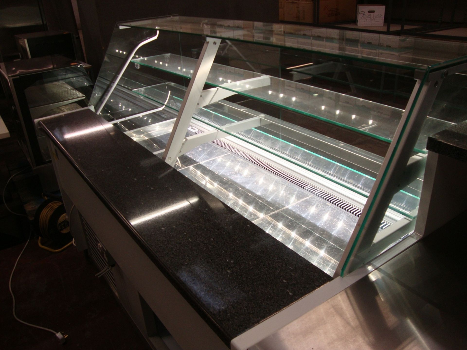 2014 large refrigerated counter.  The largest section consists of a glass fronted internally shelved - Image 15 of 18