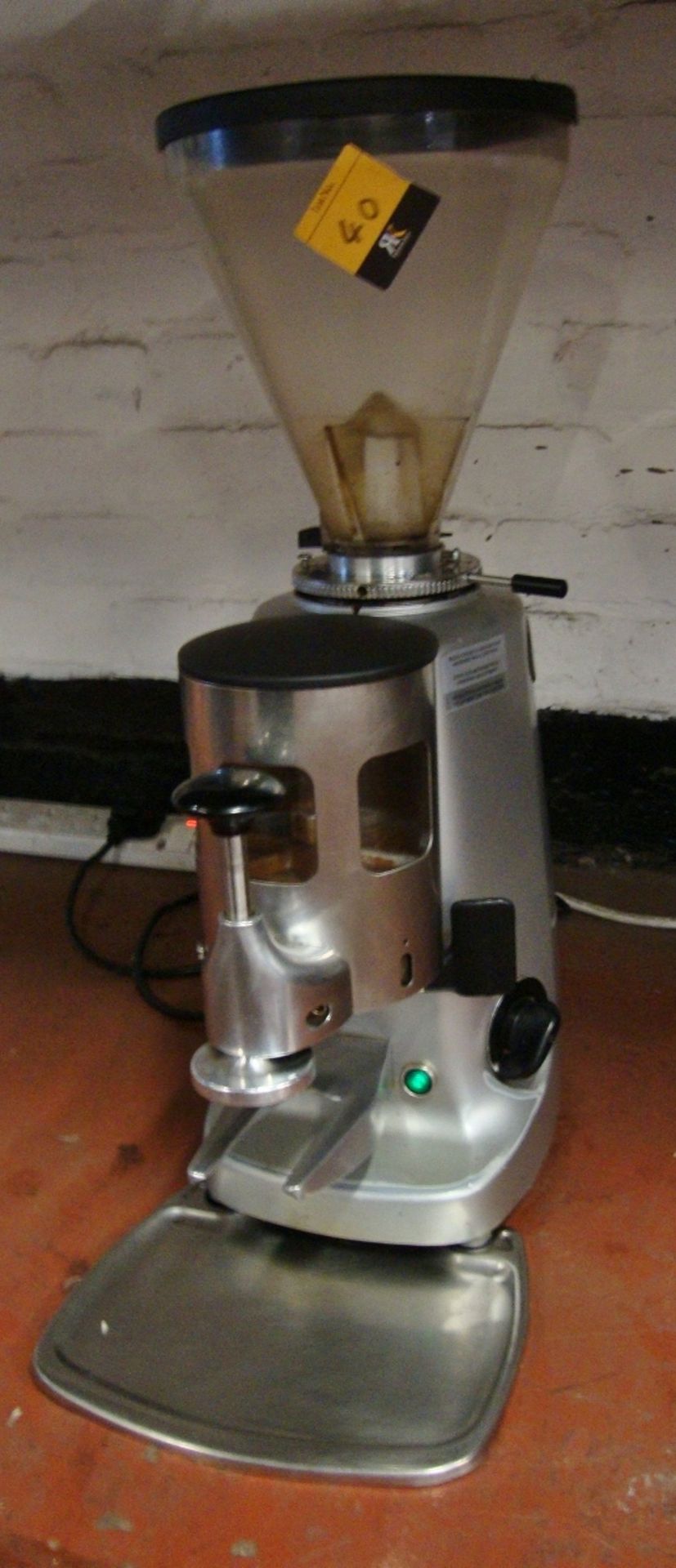 Mazzer Luigi heavy-duty commercial coffee grinder with detachable tray at front of same - Image 2 of 4
